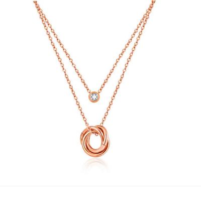 China Best Selling Tasty Romantic Anniversary Rose Gold Plated Necklace for sale