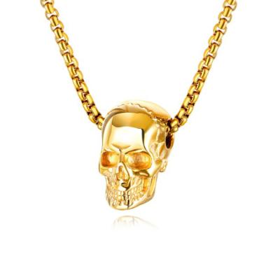 China Hiphop Stainless Steel Wholesale Necklace Skull Pendant For MEN for sale