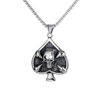 China Hiphop Necklace Skull Pendant 316 L Stainless Steel Popular Costume Jewelry Cool Men for sale