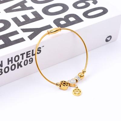 China Manufacture Fashionable Exquisite Design China Open Bangle Adjustable Bracelet with Charms Men and Women for sale