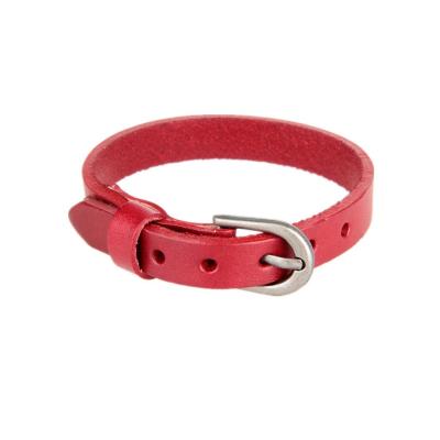 China Hiphop Luxury Handmade Real Leather Hot Selling Red Leather Watch Strap For Young Lady for sale