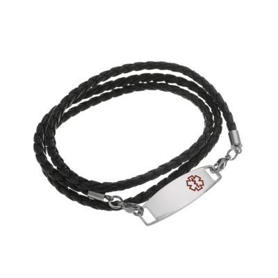 China FASHIONABLE Promotional Leather Women ID Bracelets China Leather Wristband for sale