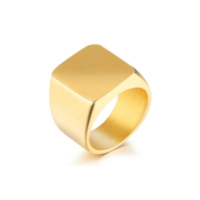 China Fashion TRENDY hot sale men's jewelry black gold rings stick stainless steel 18k gold plated rings for men for sale