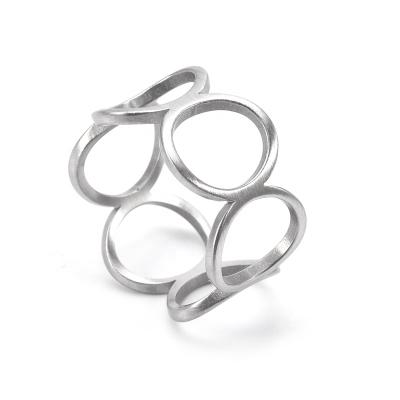 China New Design Unique Fashion Jewelry 316 Stainless Steel Silver Fashion Round Welding Ring Jewelry for sale