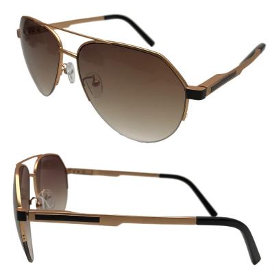 China New Fashion Sunglasses HB1078 Fashion Big Frame Retro Two Tone Plating UV400 Sunglasses Metal High Quality Sunglasses for sale