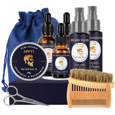 China Hot Selling Lower Prices Moisturizing Feature Professional Deep Clean Beard Deep Cleansing Regenerating Care Grooming Kit For Mens for sale