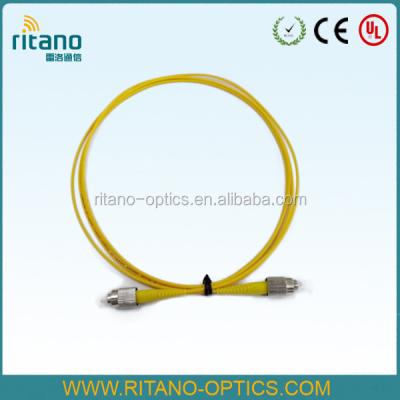 China Simplex Cabling System SM FCUPC Fiber Optic Patch Cord With 2.0mm Short Yellow Truss for sale