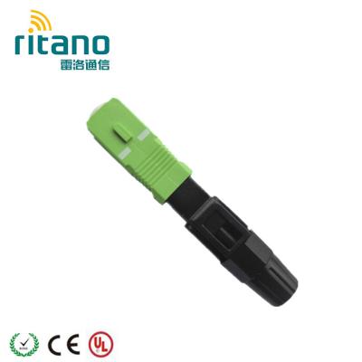 China PVC or ABS Simplex SM Fiber Optic SC APC Quick Connector (FTTH) for sale