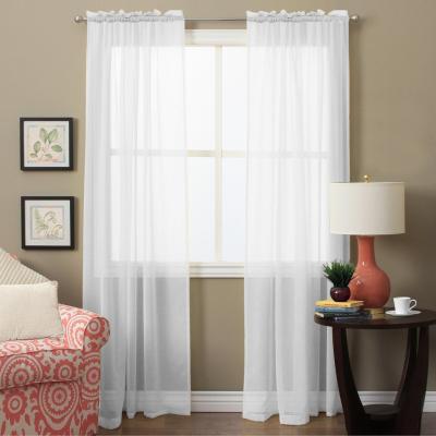 China Classic High Quality Sheer White Soft Curtain Tulle Curtains For Living Room for sale