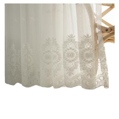 China Ehite High Precision Classic Modern Embroidered Polyester Shading Sheer Solid Embroidery Curtain Fabric for sale