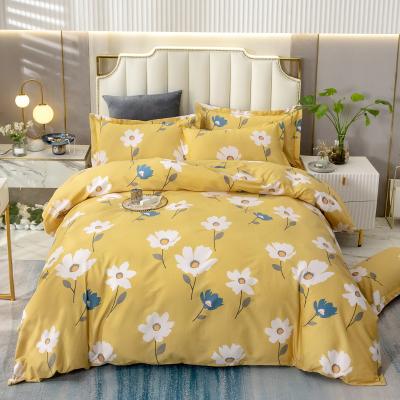 China Autumn and winter new anti-static thickened brushed four-piece sets style sheets printed bedding for sale