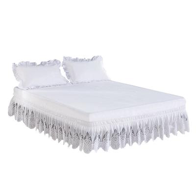 China Home American style pleated elastic bed skirt lace up head wind double layer bed skirt for sale