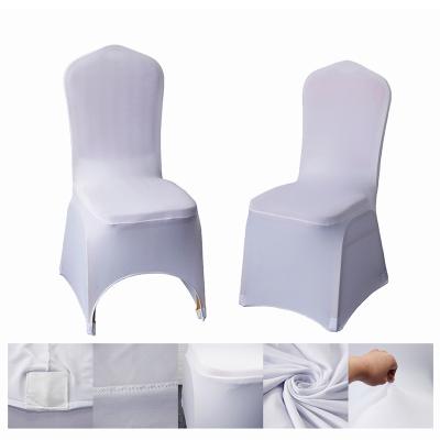 China Hotel Chair All Spandex Wedding Party Home Decoration Elastic White One Piece Hotel Chair Included Cover for sale