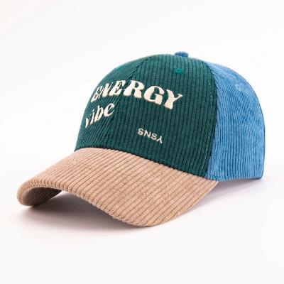 China 6-Panel Hat Street Style Retro Mixed Color 6 Panel Curdoroy Baseball Caps for sale