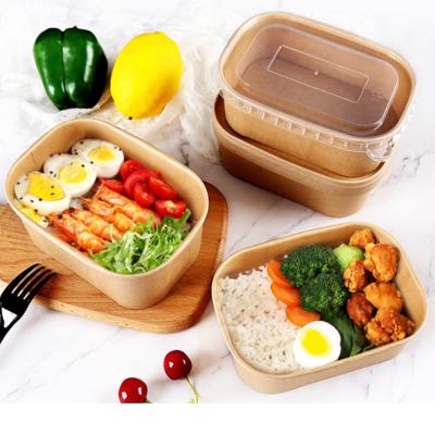 China Waterproof Disposable Square Meal Box Takeout Box Paper Bowl for sale