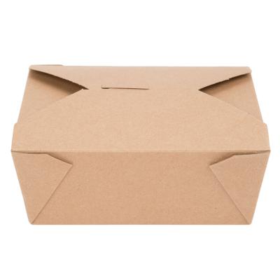 China Hot Selling Materials Recycled Kraft Paper Lunch Box Disposable Packaging Food Take Away Paper Lunch Box With Lid for sale