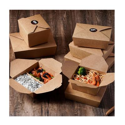 China High Quality Recyclable Custom Printed Lunch Box Paper Kraft Paper Food Box Paper Box Fast Food for sale