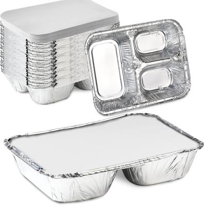 China Moldeado de celulosa de alta durabilidad Caja de comida de aluminio de 4 rejillas para envases reutilizables en venta