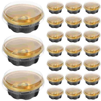 China Metal Baking Molds 100pcs Mini Cake Pans With Lids Aluminum Foil Ramekin Mold Baking Cups For Individual Cake for sale