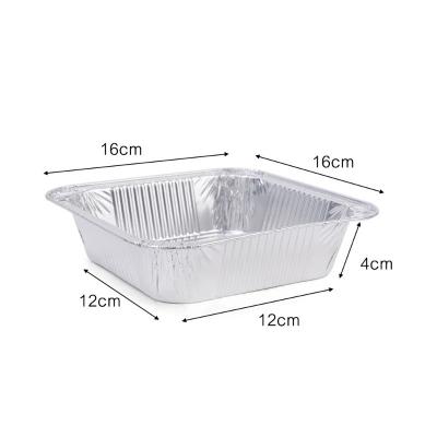 China Custom Order Accepted 10pcs Aluminum Foil Tray Square Shaped Lunch Box Kitchen Supplies for sale