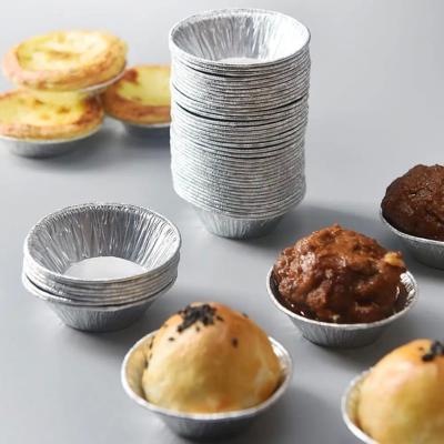 China 100pcs Disposable Aluminum Foil Tart Pan Mini Pot Plate Tin Pie Bake Tray Of Suitable for sale