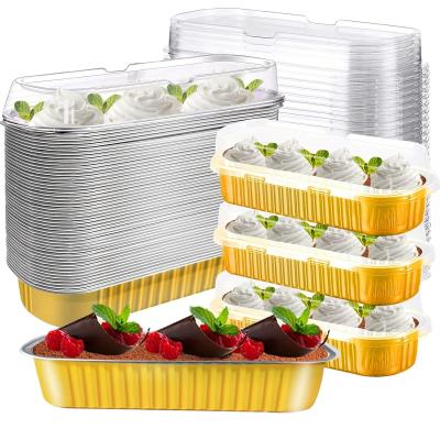 China Aluminum Baking Pans with Lids 6.8 Oz Mini Cake and Brownie Loaf Pans Rectangle Muffin Tins for sale