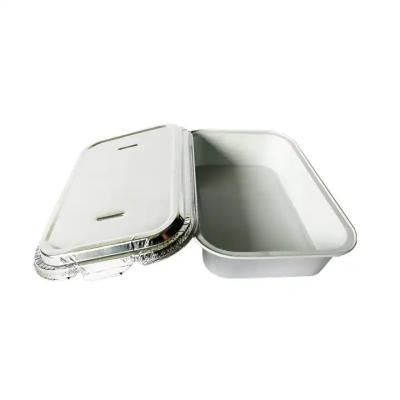 China 360ML/12oz Rectangle Aluminum Foil Food Container for Airline Meal Cooking/Storage for sale