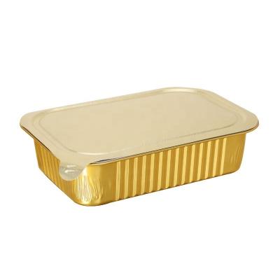 China Round Gold Disposable Aluminum Foil Storage Food Container for Fresh and Tasty Meals for sale