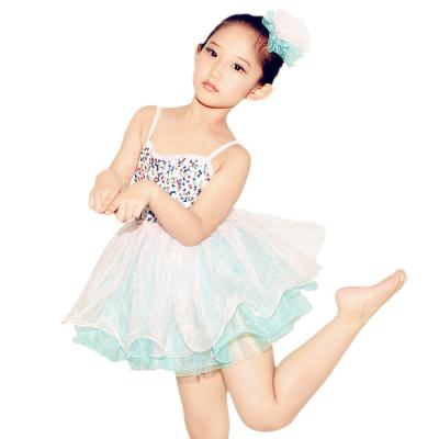 China Dress up MiDee modern dance costumes yellow dress child dance skating leotard for sale