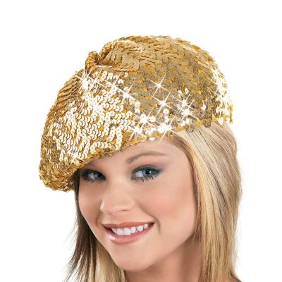 China JOINT HEAD PERFORMANCE PERFORMANCE ACCESSORY Dance Hat Sequins Beret Sequins Dance Hats Accessories for Girls for sale