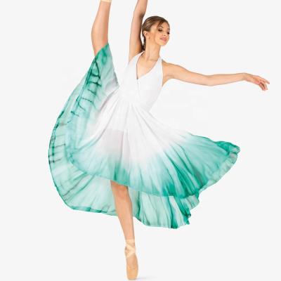 China High Quality Elegant Ballet Dresses Modern Dance Dress Ombre Dance Costume High-Low Lyrical Dresses for sale