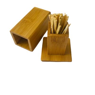 China Minimalist Bamboo Moth Proof Box Household Toothpick Rust Simple Durable Toothpick Holder for sale