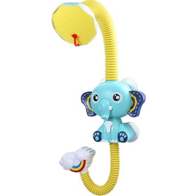 China Hot Selling Water Tool Spray On Amazon Electric Elephant Baby Bath Toy With Hand Shower Sprinkler for sale