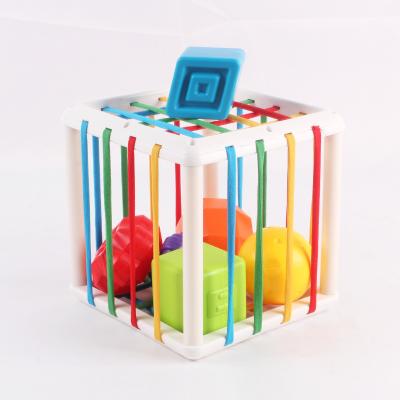 China Educational Montessori Baby Shape Toy Colorful Shapes Sorter Sorting Matching Toy Sensory Shape Sorting Toys with Elastic Bands OEM for sale