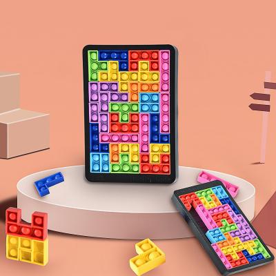 China New Plastic Hot Selling Decompression Silicone Push Noise Bubble 3D Jigsaw Bricks Blocks Sensory Puzzle Busy Person Building Toy for sale