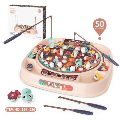 China Rotating Game Spinning Toy Magnet Fishing With Music Fishing Game Fishing And Light Fishing Toy Set for sale