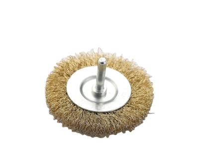 China Wholesale Price Circular POLISHING Wire Brush Gold Customized 4500 RPM Steel Wire Brush For Sale for sale