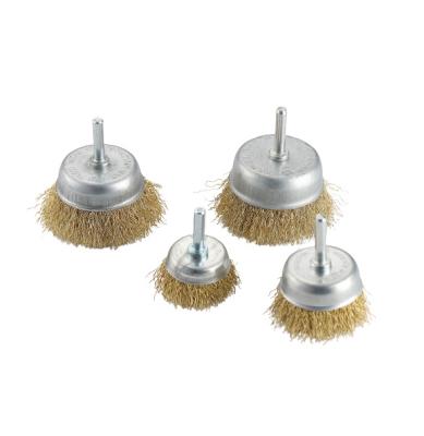 China Latest Buff POLISHING Hot Selling Copper Coated Steel Wire Brush 4500 RPM Copper Coated Steel Wire Cup Brush for sale