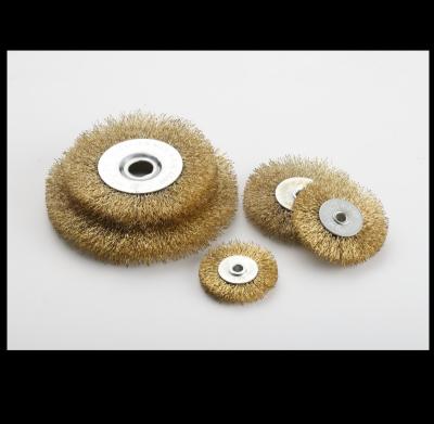 China 2022 High Quality Professional Steel Wire Brush Gold POLISHING Copper Coated Circular Steel Wire Brush for sale