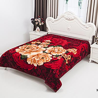 China Classic Layer Raschel Colorful Thick Mink Blanket For Dubai Market Of 3D Floral Design Anti-pilling New Double Design for sale