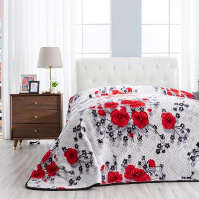 China Otsukeori Bangladesh high quality market 4.2kg 1ply anti-pilling flower printed Tyrkey Mora Blanket style for sale