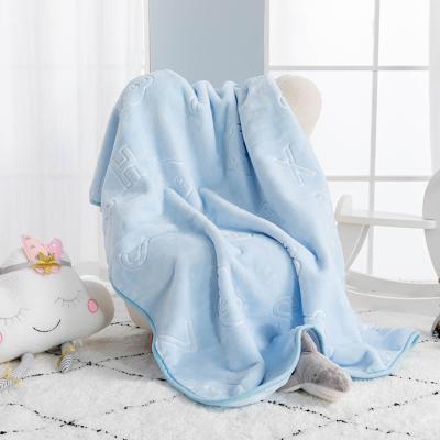 China New Design Anti-Static Portable Kids Covers Custom Logo Super Soft Baby Throw Blanket 100% Polyester Solid Custom Packing American Style for sale