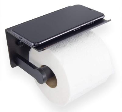 China New modern style modern design stainless steel reversible toilet paper holder with phone shelf for sale