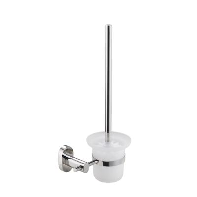 China Traditional High Quality 304 Stainless Steel Glass Toilet Plunger Bathroom Accessories With Brush Toilet Brush Holder Set for sale