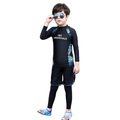 China Men's and women's beach printing split diving suit waterproof children's swimsuit boy girl beach wear sunscreen snorkeling suit long new for sale