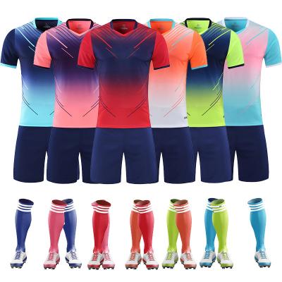 China Sets Wholesale Customized High Quality Sublimation Football Uniforms Polyester Soccer Jerseys For Training for sale