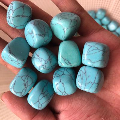 China China Manufacturers Supply Turquoise Small Square Crushed Stone Rough Polished Stone Aromatherapy Stone for sale