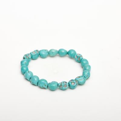 China Wholesale Healing 10cm Blue Skulls Bracelet China Factory Turquoise Crystal Jewelry for sale