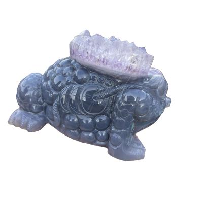 China China Hot Selling High Quality Natural Crystal Toad Agate Agate Geode Cluster Toad for sale