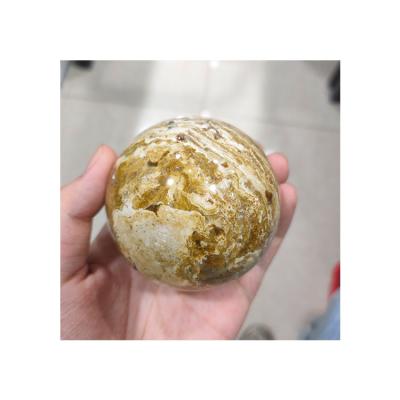 China Hot Yellow Natural Healing China Ocean Jasper Ball Fashion Crafts Crystal Ball for sale